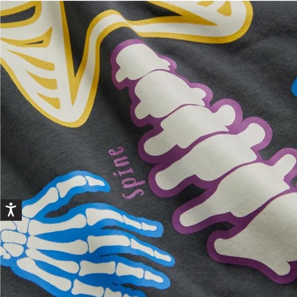 Like New Mini Boden Glow Print Skeleton Hoodie Costume Halloween Skull VTG Style - Picture 5 of 13